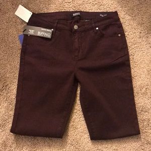 Maroon skinny stretch jeans